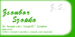 zsombor szopko business card